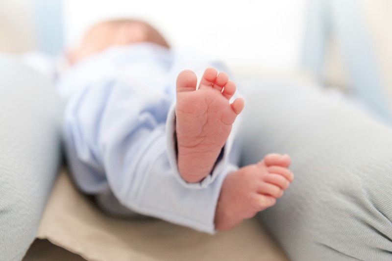 A baby's feet, close up